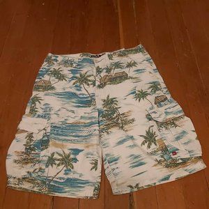 Quicksilver Shorts Cargo Pockets Palm Trees Men's Size 36